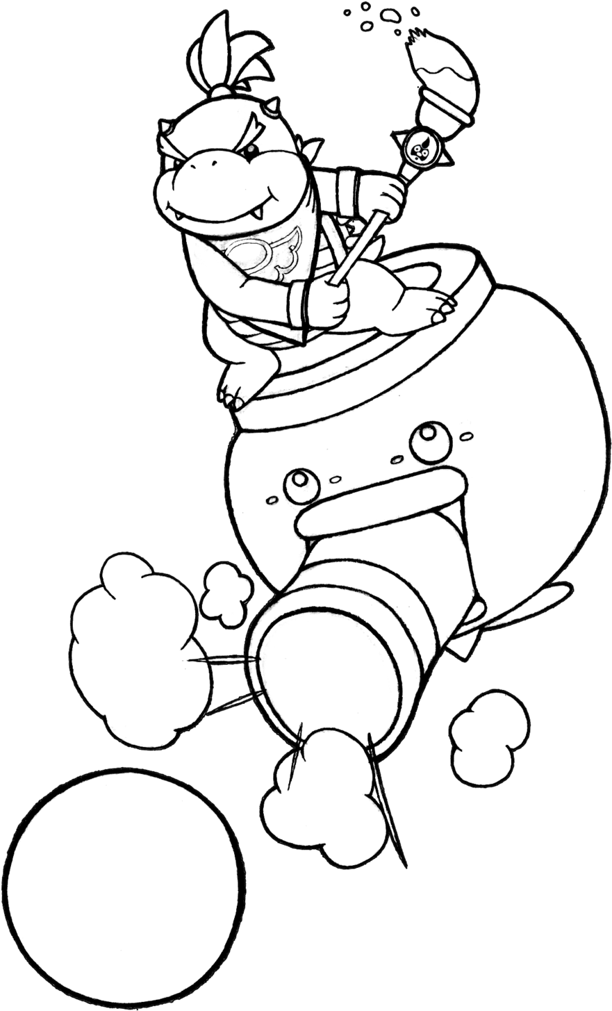 Clown In The Bowser Jr Coloring Pages - Coloring Pages Bowser Jr With His Clown Car (1024x1566)