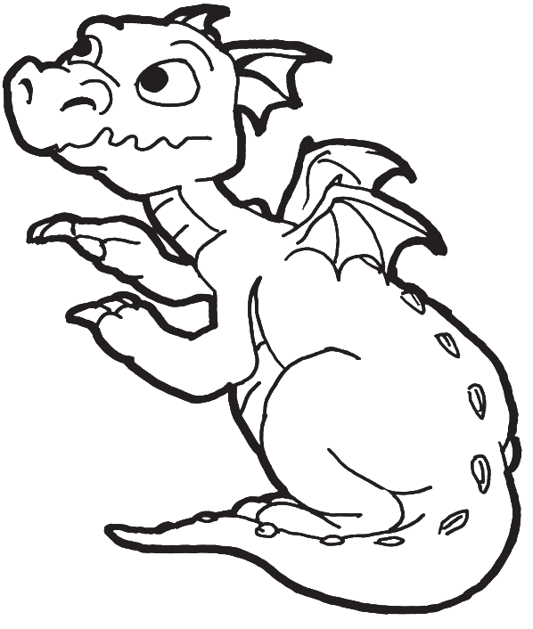 A New Born Baby Dragon Coloring Pages - Easy Dragon Coloring (700x756)