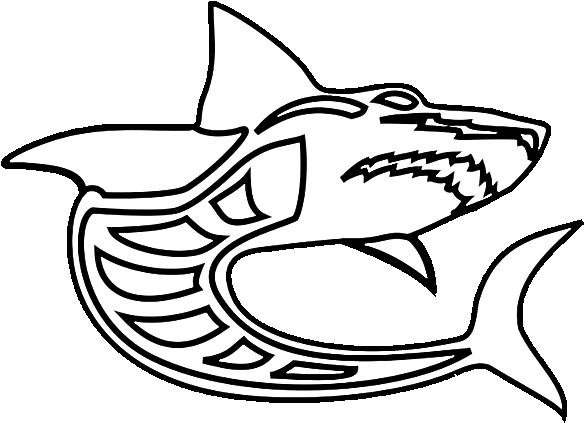 Vector Of A Cartoon Hungry Shark - Sea Dinosaur Coloring Pages (640x454)