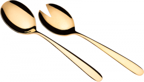 Milano Salad Servers, Gold-plated - Gold Plating (500x286)