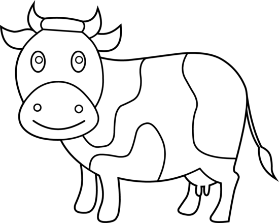 Cow Clipart - Cow Png Black And White (550x439)