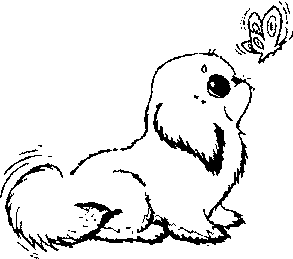 Related Coloring Pages - Cute Puppy Coloring Pages (1000x884)