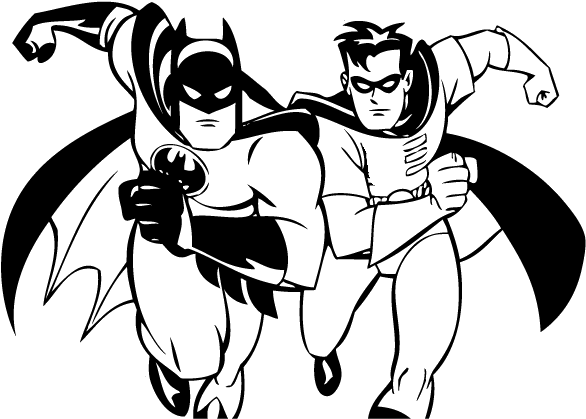 Printable Coloring Pages Batman Robin - Batman And Robin Coloring Page (601x462)