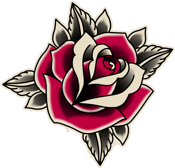 Rose Old School Sticker - Rose Old School Tattoo (618x618)
