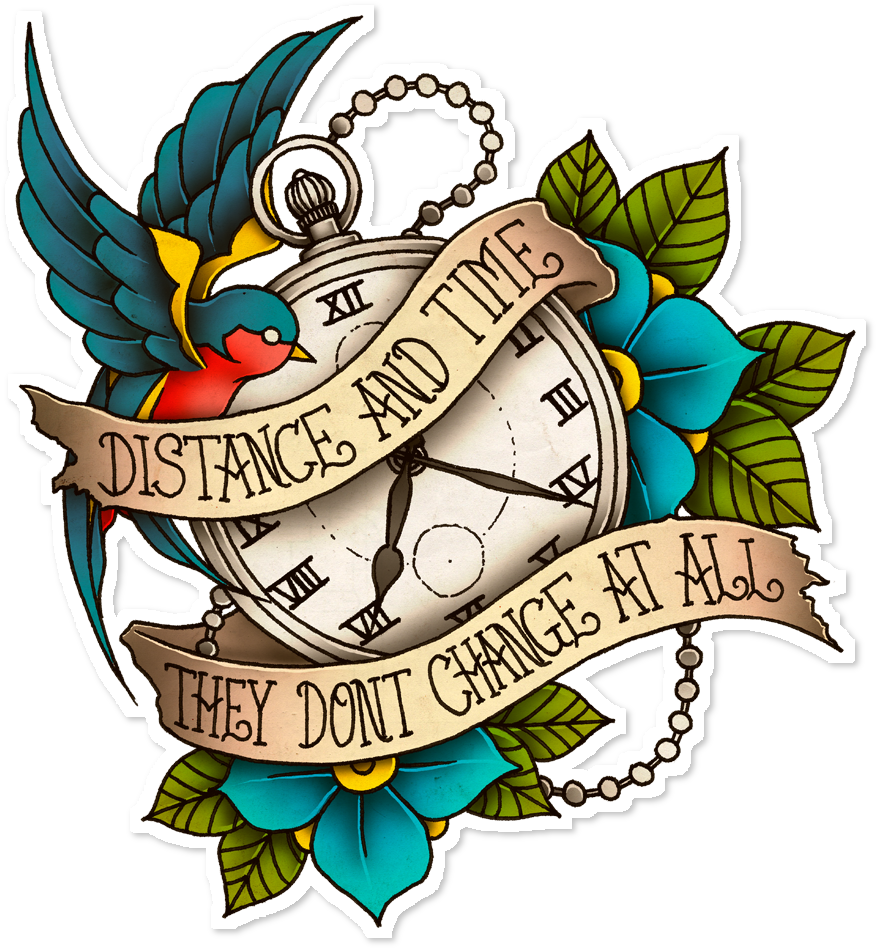 Flores Old School Expression Tatouage Adesivo Distance - Illustration (962x962)
