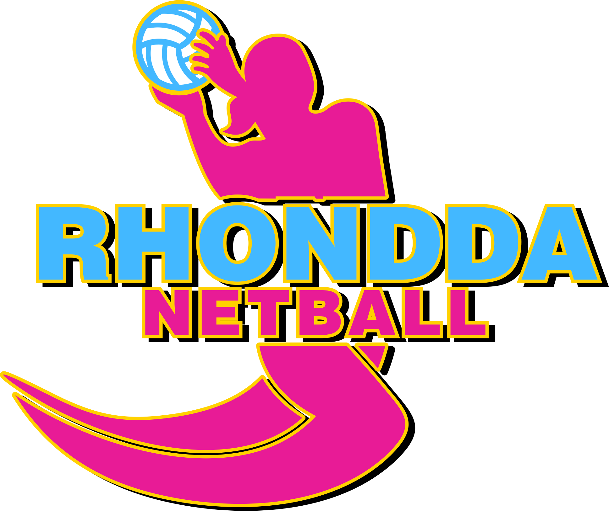 Netball Clipart Sport Shadow - Rhondda Netball (1938x1629)