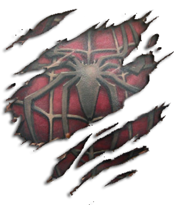 Spiderman Slice Tattoo Psd Detail Spiderman Slice Tattoo - 3d Tattoos (339x400)