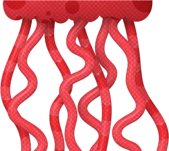 Marine Life Clipart Red Jellyfish - Red Jellyfish Clipart (640x480)