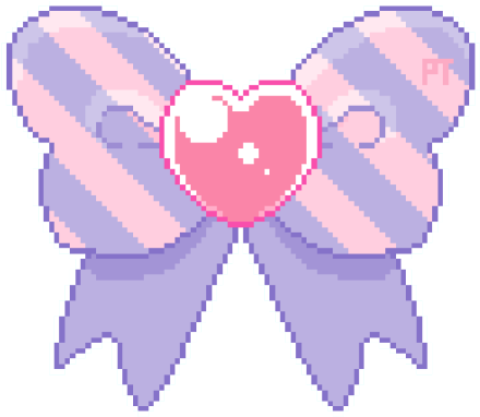 Bow Clipart Kawaii - Cute Pixel Bows (500x413)
