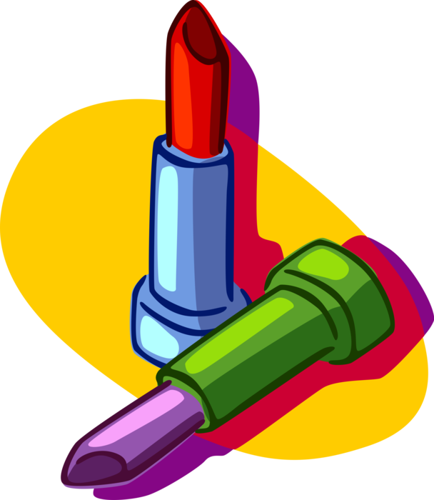 Vector Illustration Of Lipstick Cosmetic Beauty Product - Clip Art (608x700)