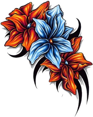 Old School Flower Sleeve Tattoos For Women Dave Grohl - Tatto Full Color Png (329x400)