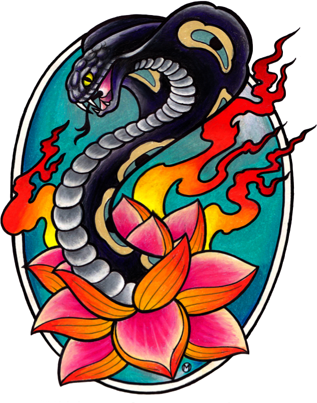 90 Cobra Tattoo Designs For Men - Black Cobra Tattoos (635x856)