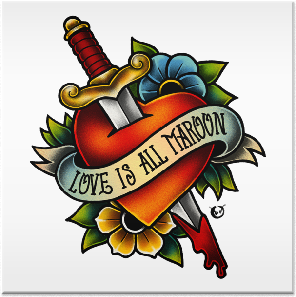 Azulejo Love Is All Maroon De Bruno Dinizna - Bolsa Love Waits For No One (800x800)