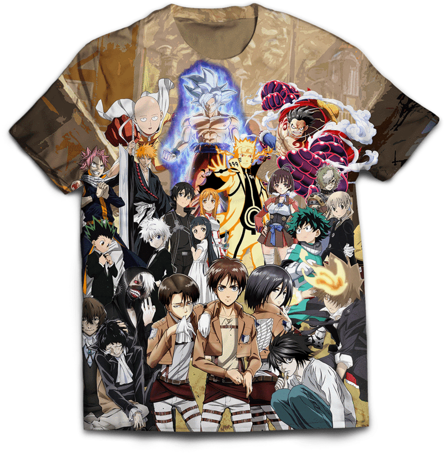 T Shirt - Attack On Titan 1000 Piece The Strongest Lineup 1000 (1024x1024)