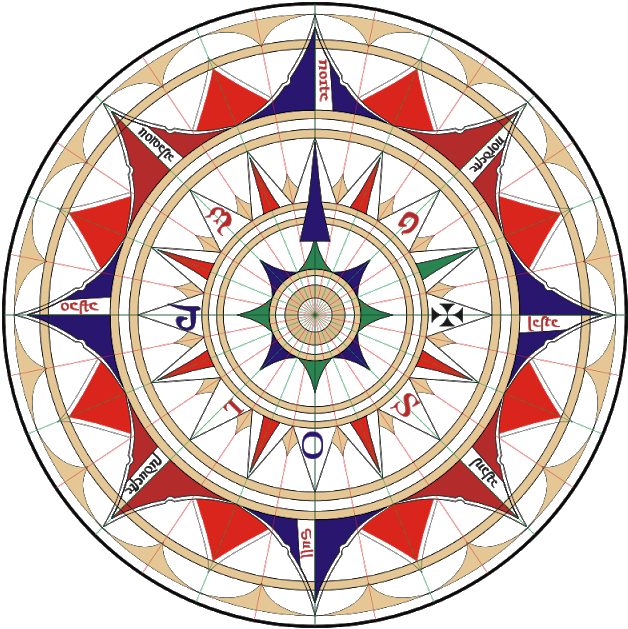 Rosa Dos Ventos Da Carta Náutica De Jorge De Aguiar - Rosa Dos Ventos Portuguesa (640x640)