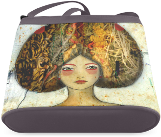 Big Hair Art Print Drawing Illustration Painting Pretty - Messenger Bag (500x500)