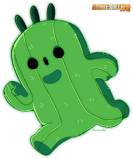 One Of The Cutest Cactuars Ever Was Drawn By Quartette - Cartoon (519x620)