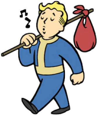 Vault Boy Walking - Fallout Vault Boy Png (400x400)