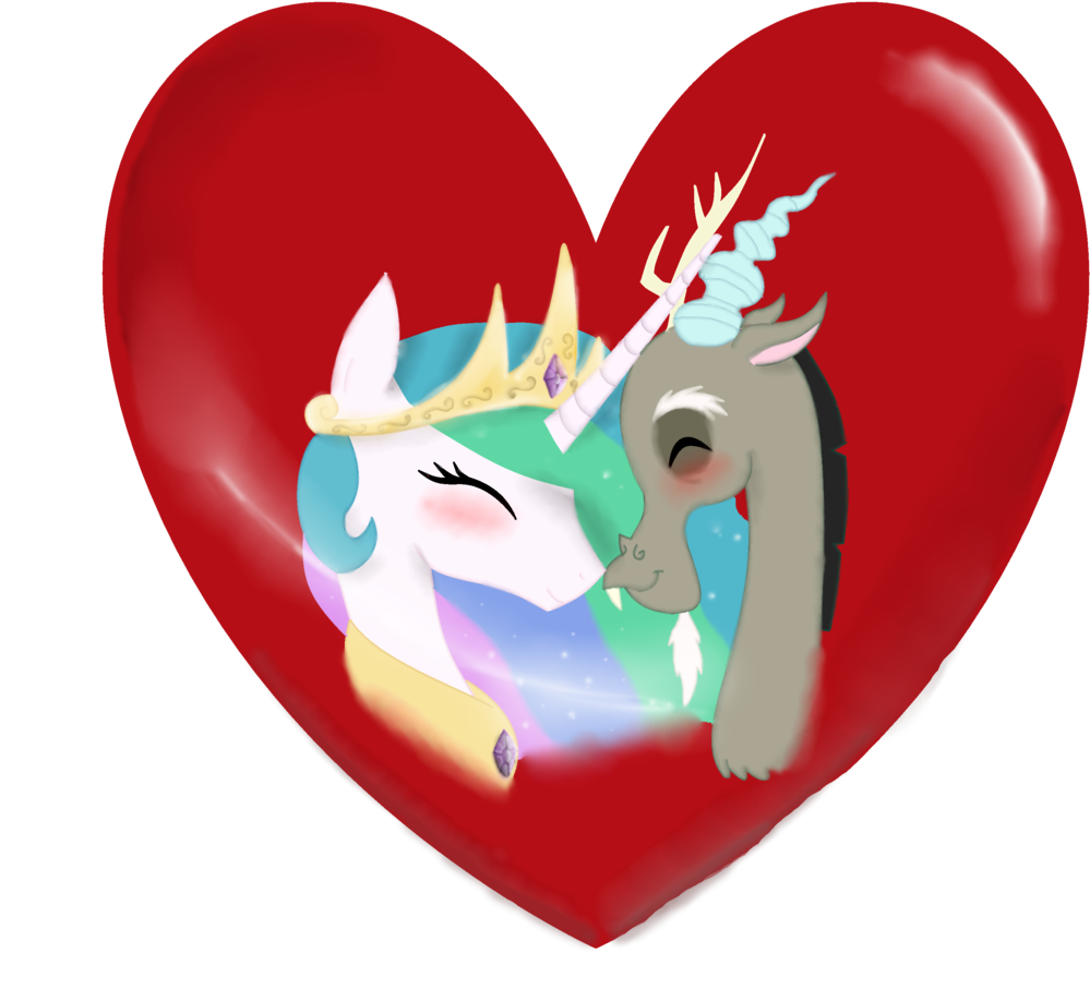 Mr100dragon100, Bust, Discord, Dislestia, Female, Heart, - Princess Celestia (1168x1024)
