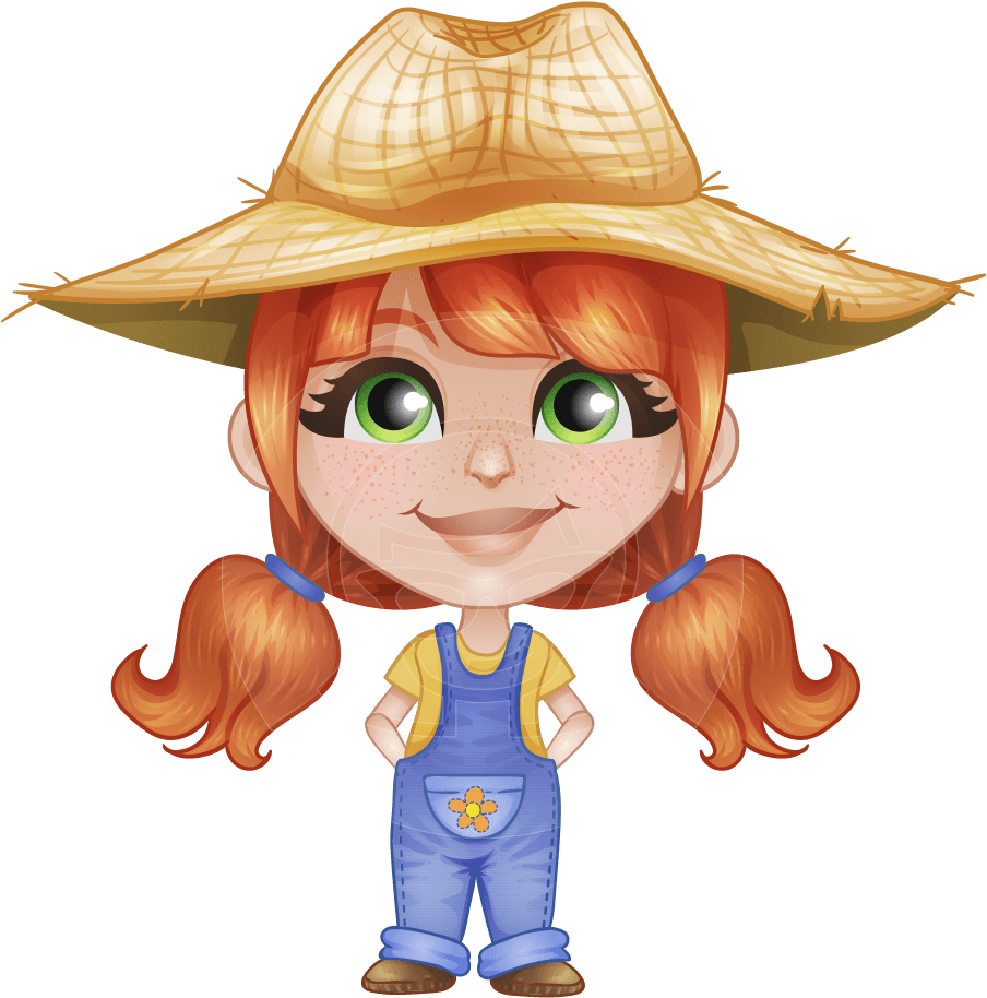 Mimi In Farmland - Girl Farmer Cartoon Characters (957x1060)