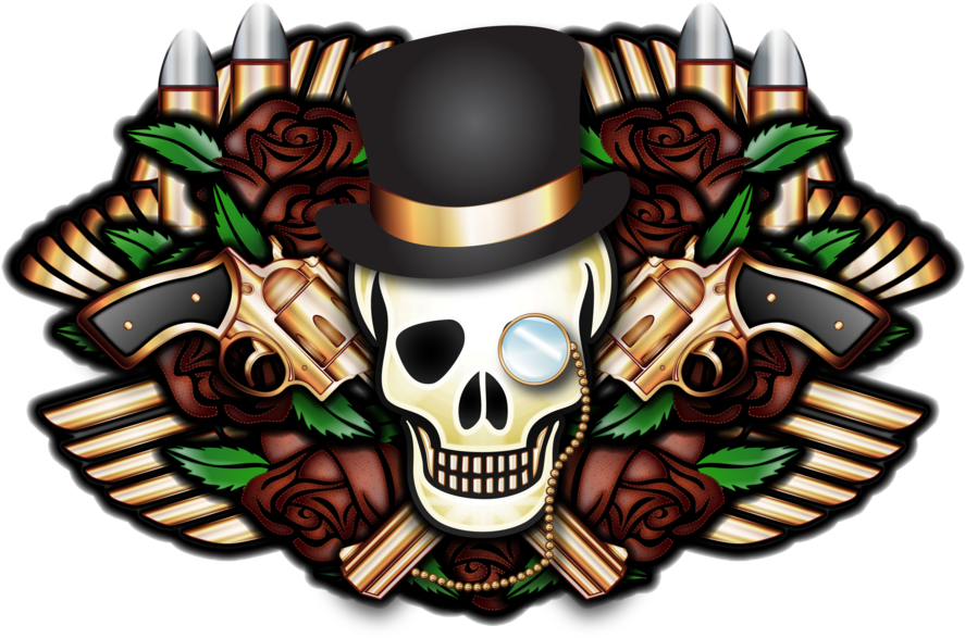 Tattoo Design2 By Illustratorg - Skull And Crossbones Pillow Case (900x636)