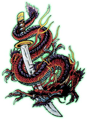 Dragon Sword Tattoo Designs - Jason Ellis Red Dragons (298x411)