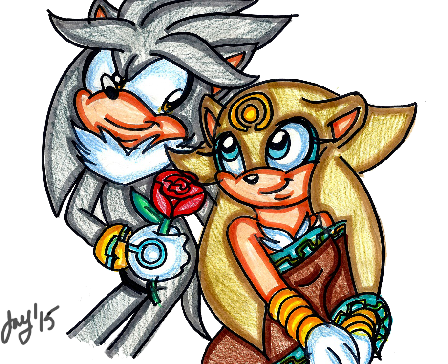 Rose For You By Jayfoxfire - Silver The Hedgehog And Gold The Tenrec (965x744)