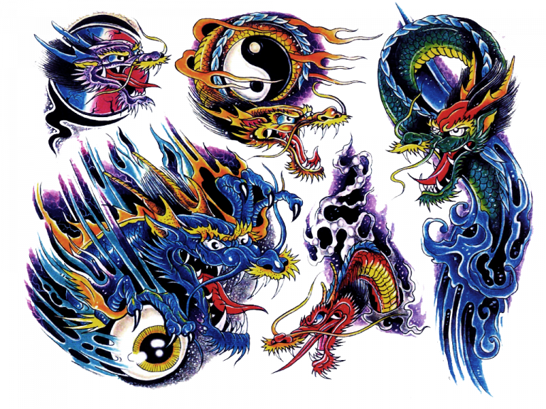 Download Tattoo Design Color - Color Tattoo Design Transparent Png (768x576)