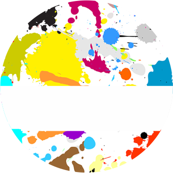 Paint Splat Label - Colorful Paint Splatter Background (355x356)