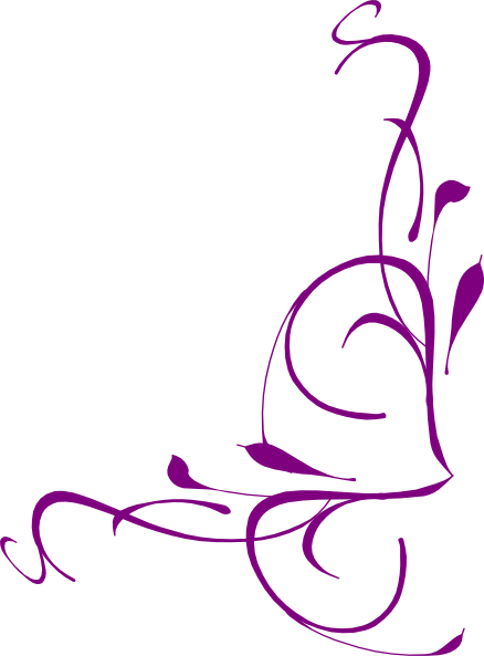 Purple Floral Corner Png (438x593)