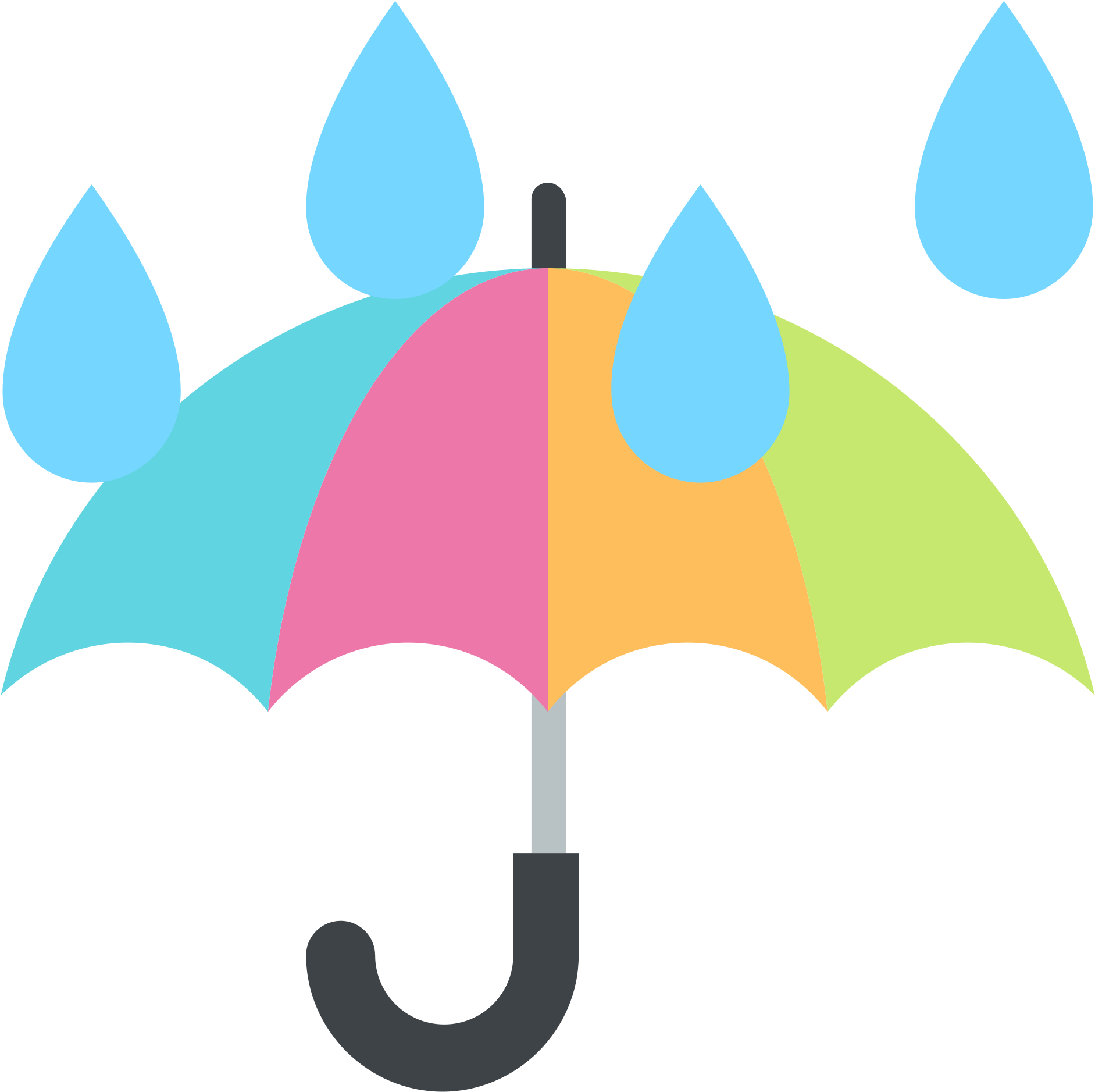 Umbrella Template 26, Buy Clip Art - Umbrella With Rain Drops (2000x2000)