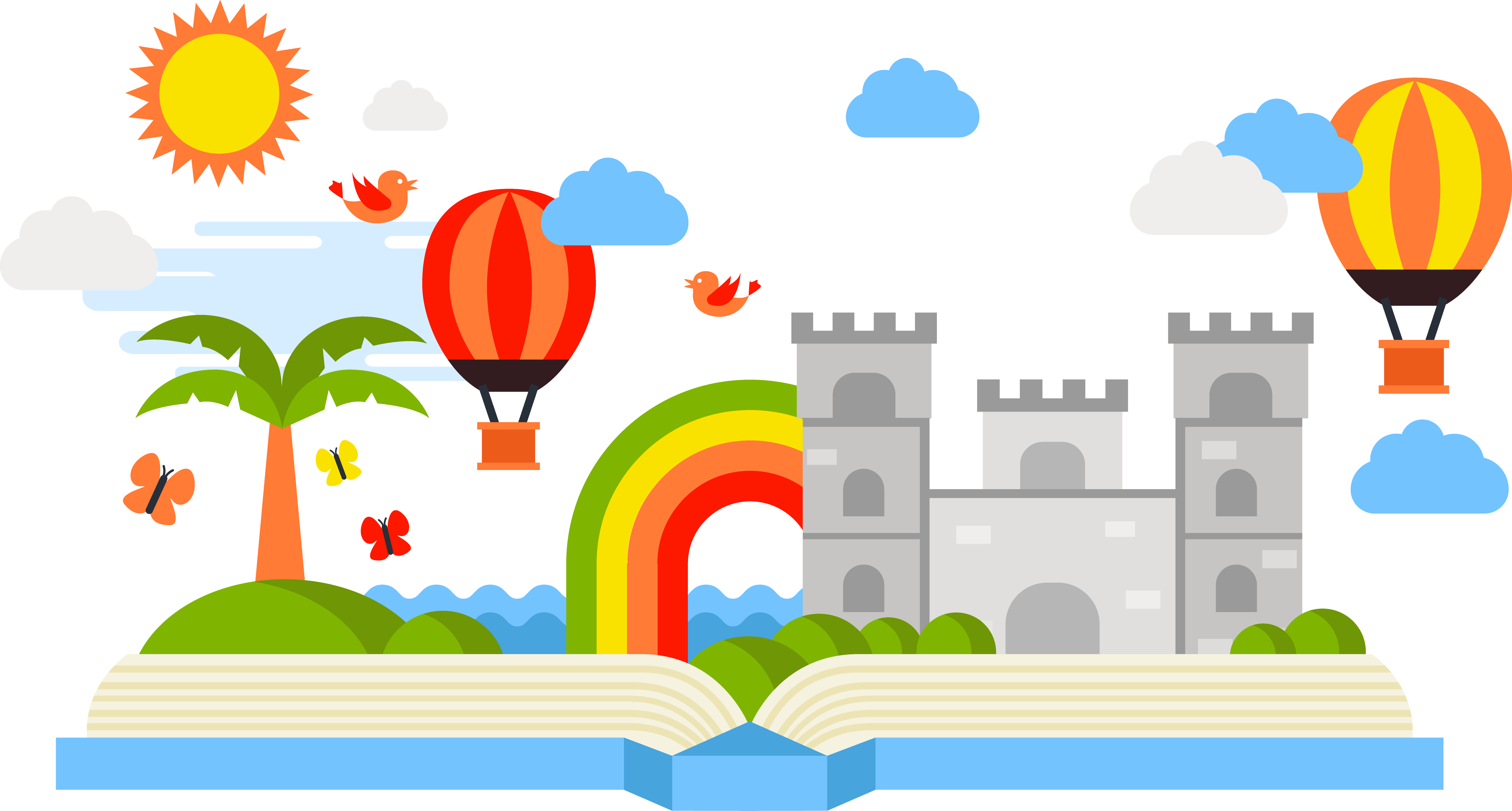 Book Storytelling Fairy Tale Illustration - Story Books Vector (5450x2923)