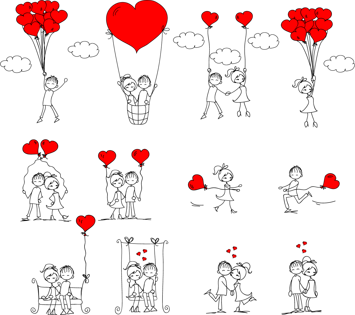 Drawing Romance Love Stick Figure - Love Stick Figures (1503x1332)