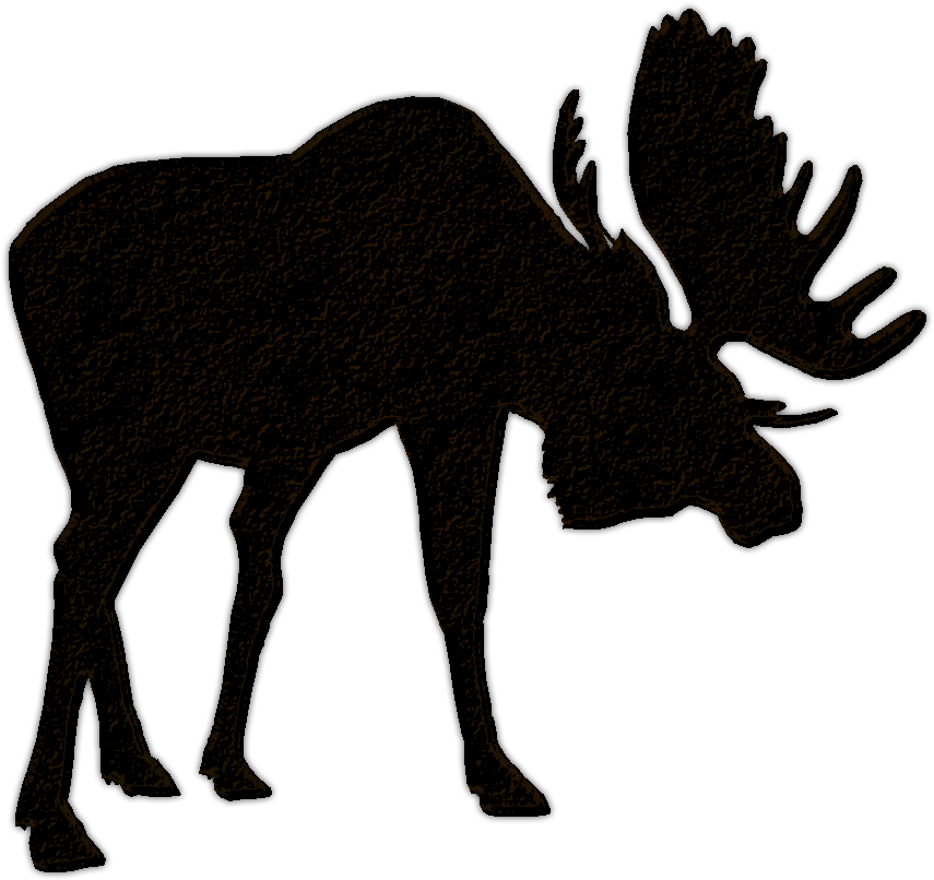 Elk Clipart Silhouette - Moose Silhouette Png (1077x909)