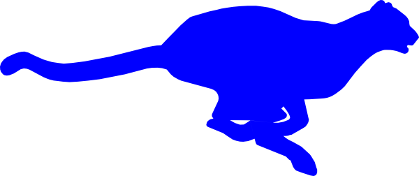 Cheetah Clipart Blue - Blue Cheetah (600x252)