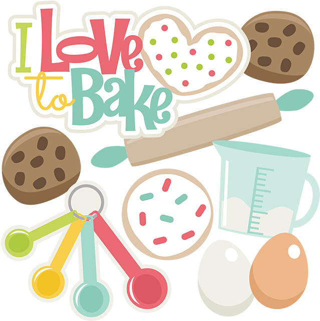 I Love To Bake - Cute Rolling Pin Clipart (648x640)