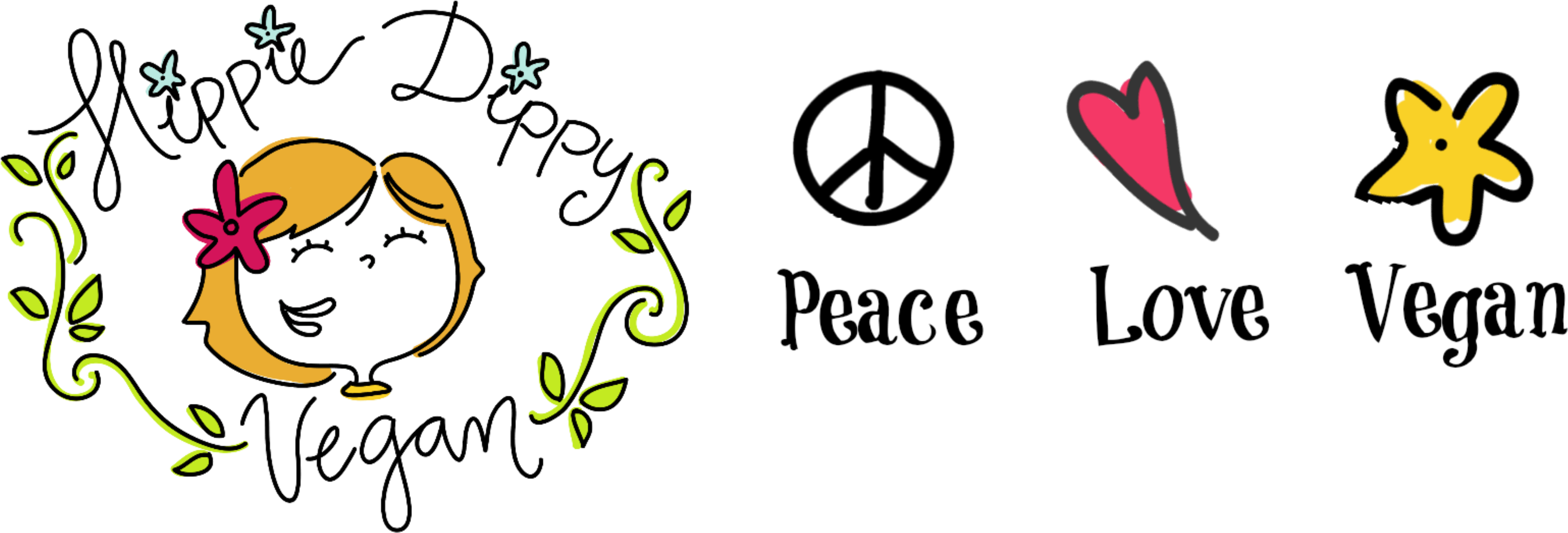 Peace And Love Vegan Png (4000x1416)