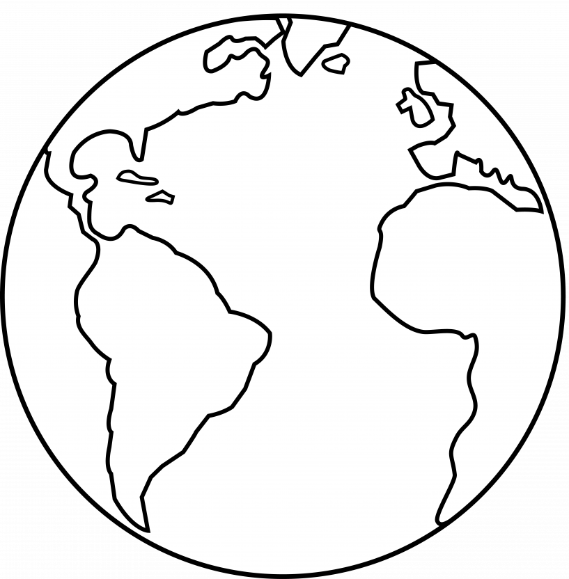 Earth Clipart Black And White (817x832)