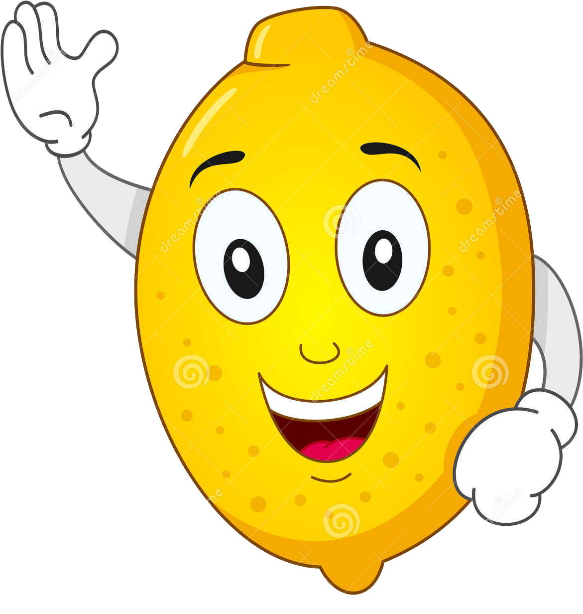 Sour Lemon Cartoon Smile - Smiling Lemon Png (1300x1277)