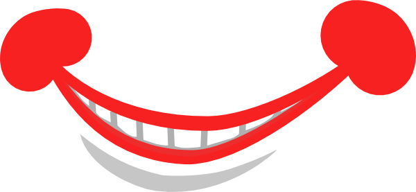 Red Smile Cliparts - Cute Smile Clipart (600x277)
