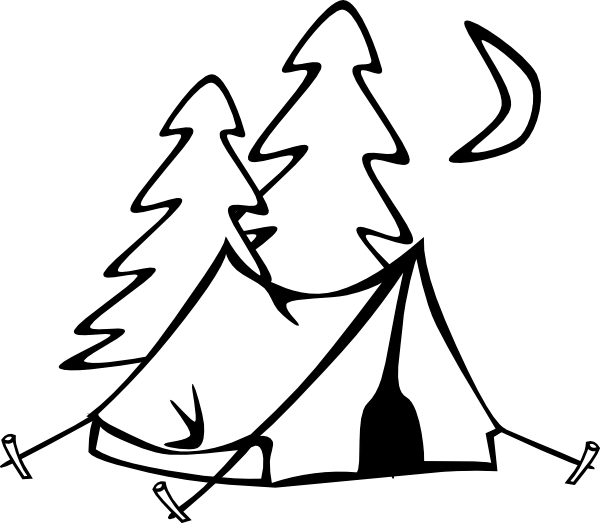 Best Related Of Tent Clipart Black And White - Tent Clip Art (600x523)
