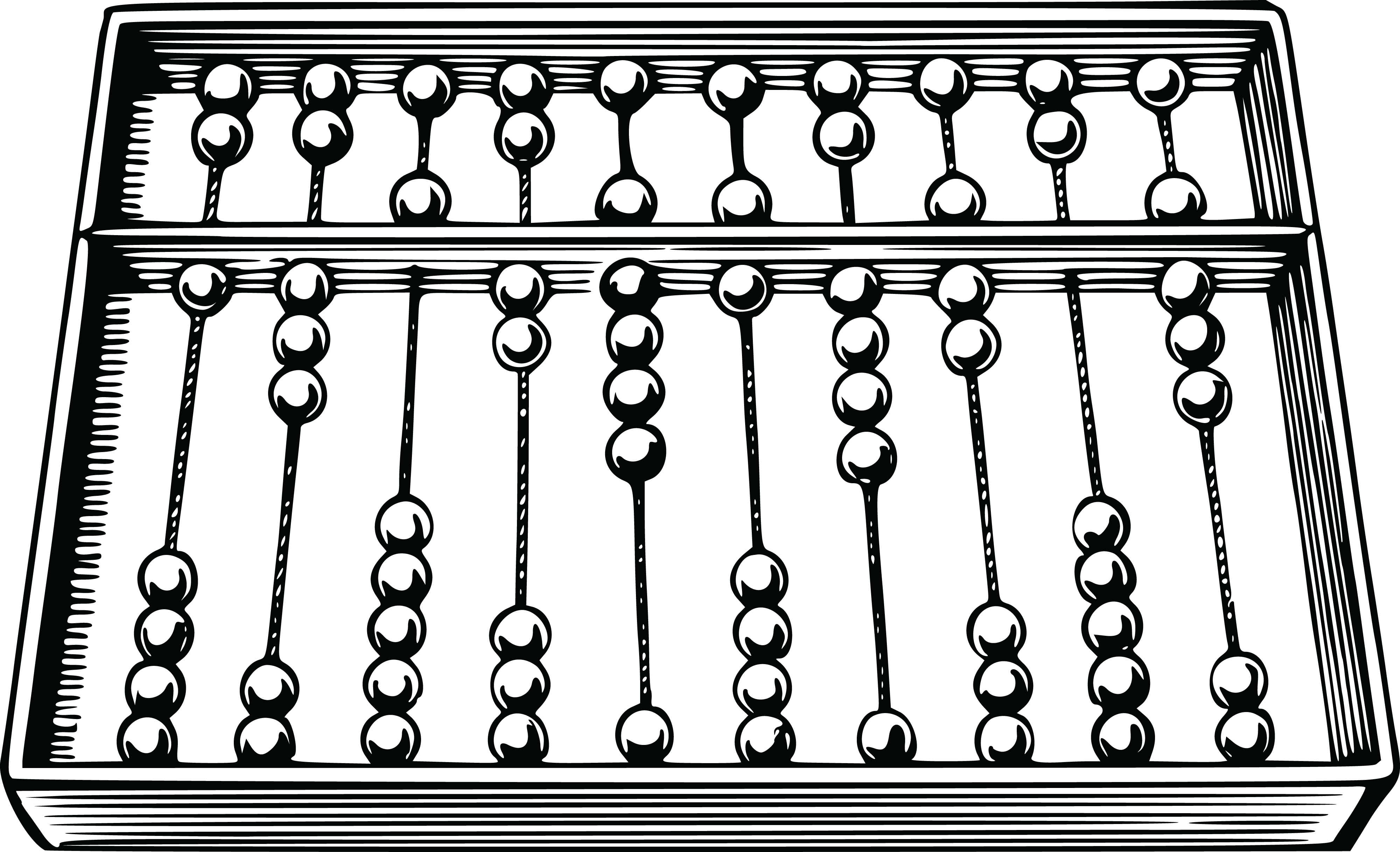 Free Clipart Of A Black And White Abacus - Abacus Black And White (4000x2435)
