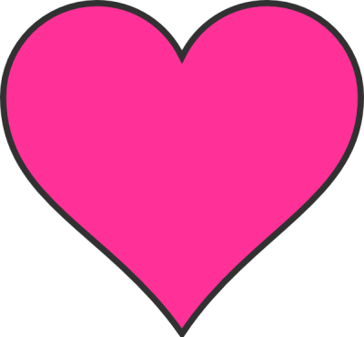 Heart Black And White Heart Clipart Black And White - Pink Heart Clipart (400x371)