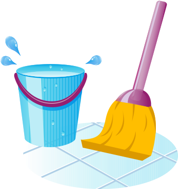Sweeping Floors - Png Floor Cleaner Bucket (397x400)