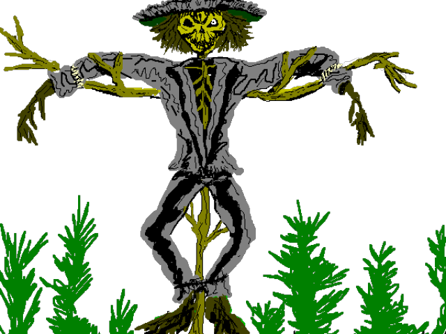 Scarecrow Clipart Creepy - Illustration (640x480)
