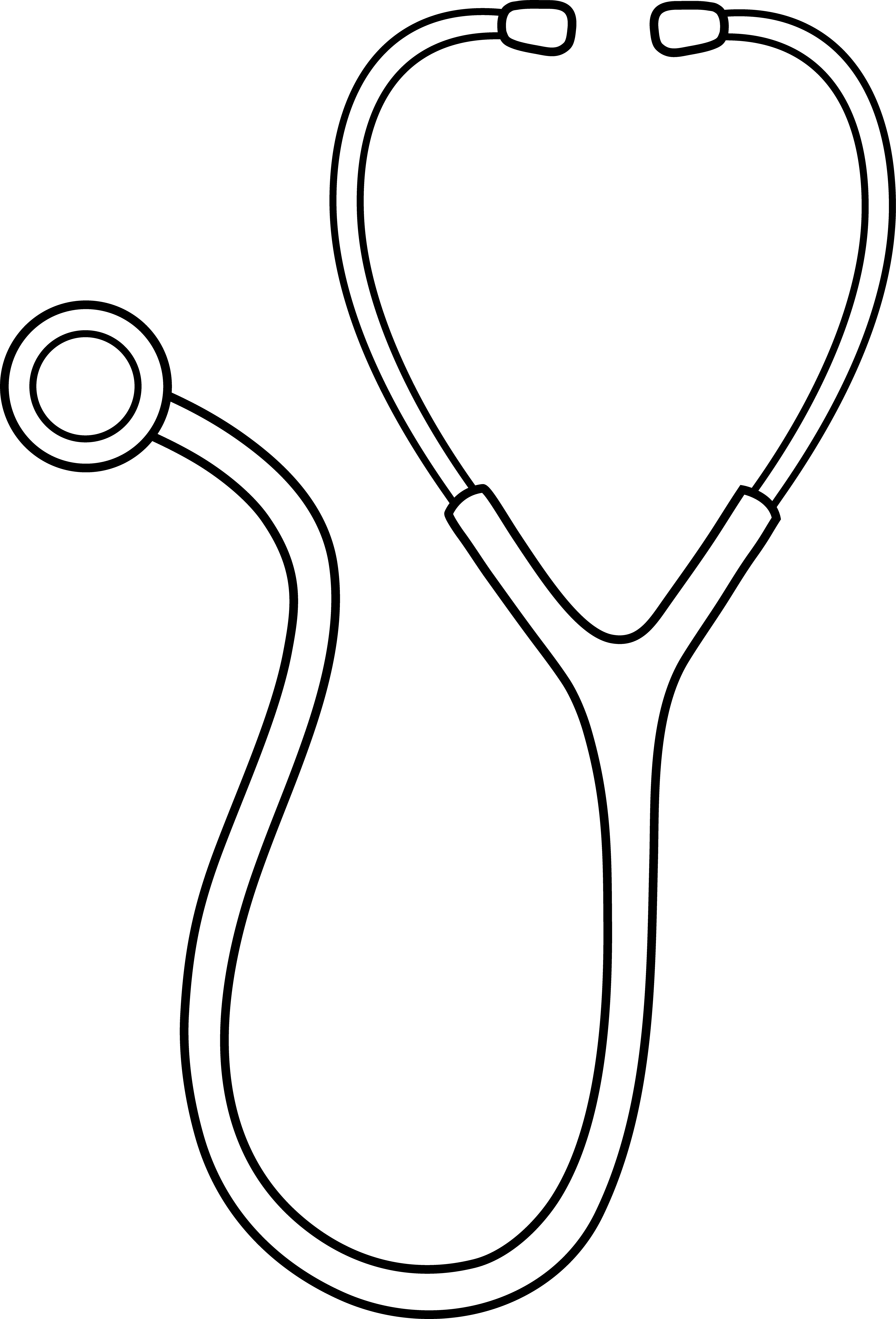 Doctor Clip Art Black And White - Easy To Draw Stethoscope (4289x6313)