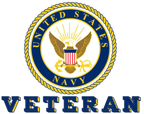 Usn Veteran - Us Navy Veteran With Navy Logo Car Decal, Grey (500x397)