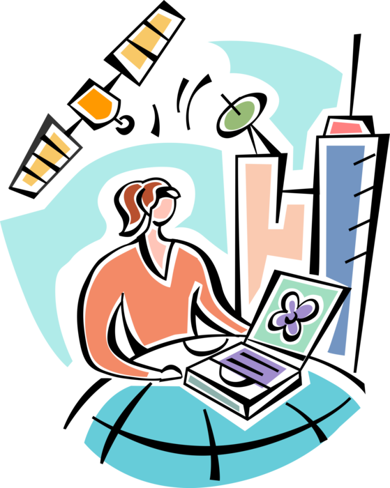 Vector Illustration Of Researching Information Resources - Vector Illustration Of Researching Information Resources (559x700)