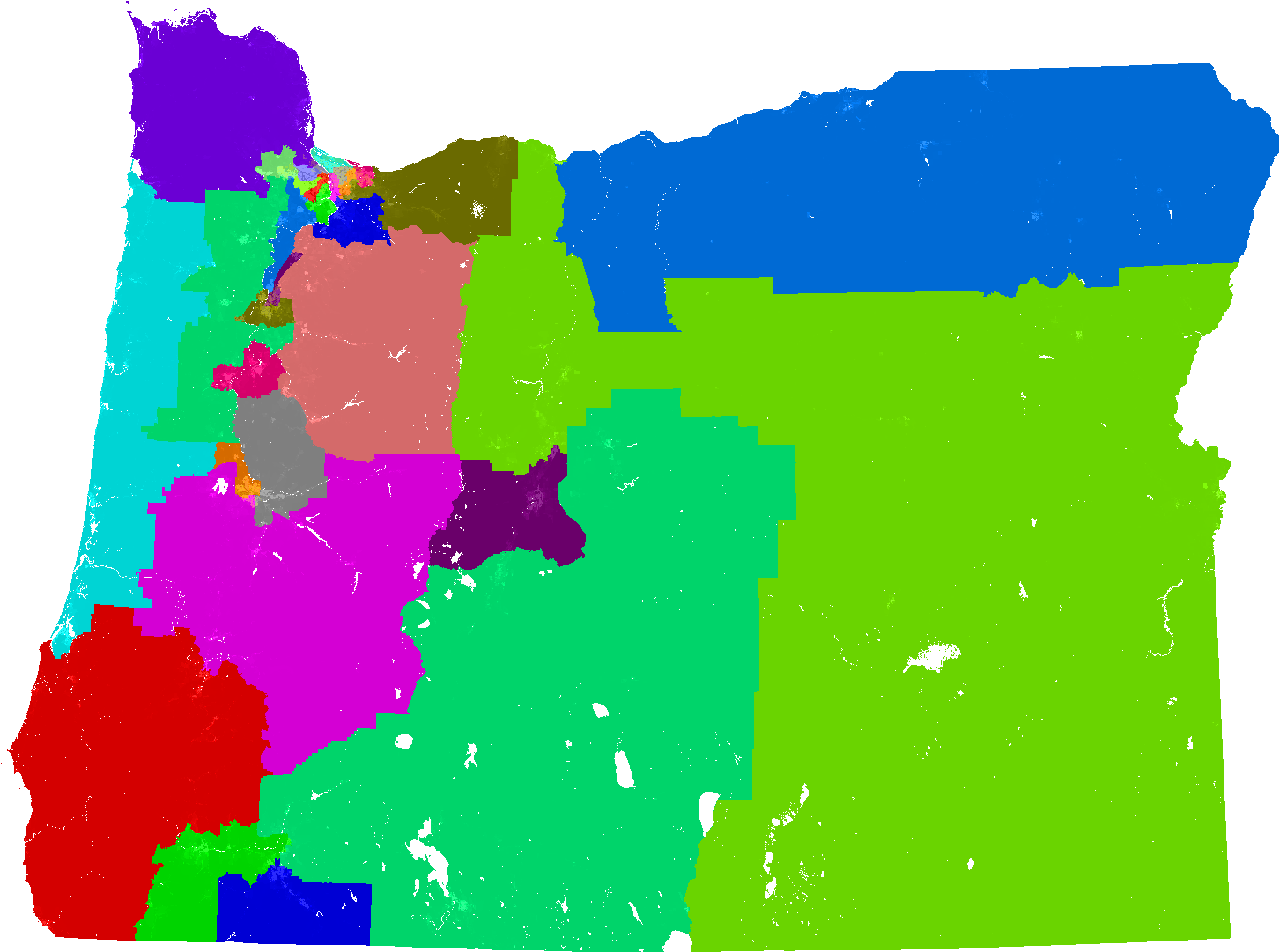 Larger Oregon State Senate Map - Blank Map Of Oregon (1480x1080)
