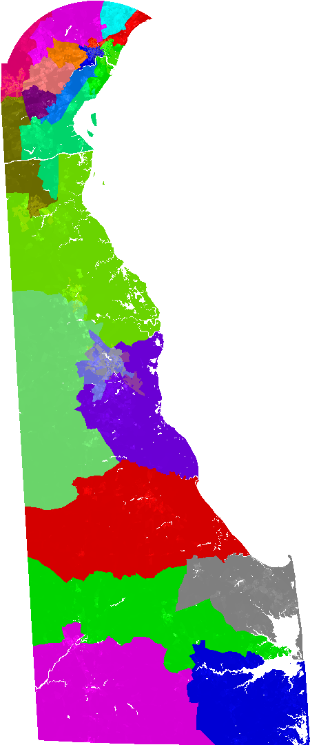 Larger Delaware Senate Map - Delaware Senate District Maps (487x1080)